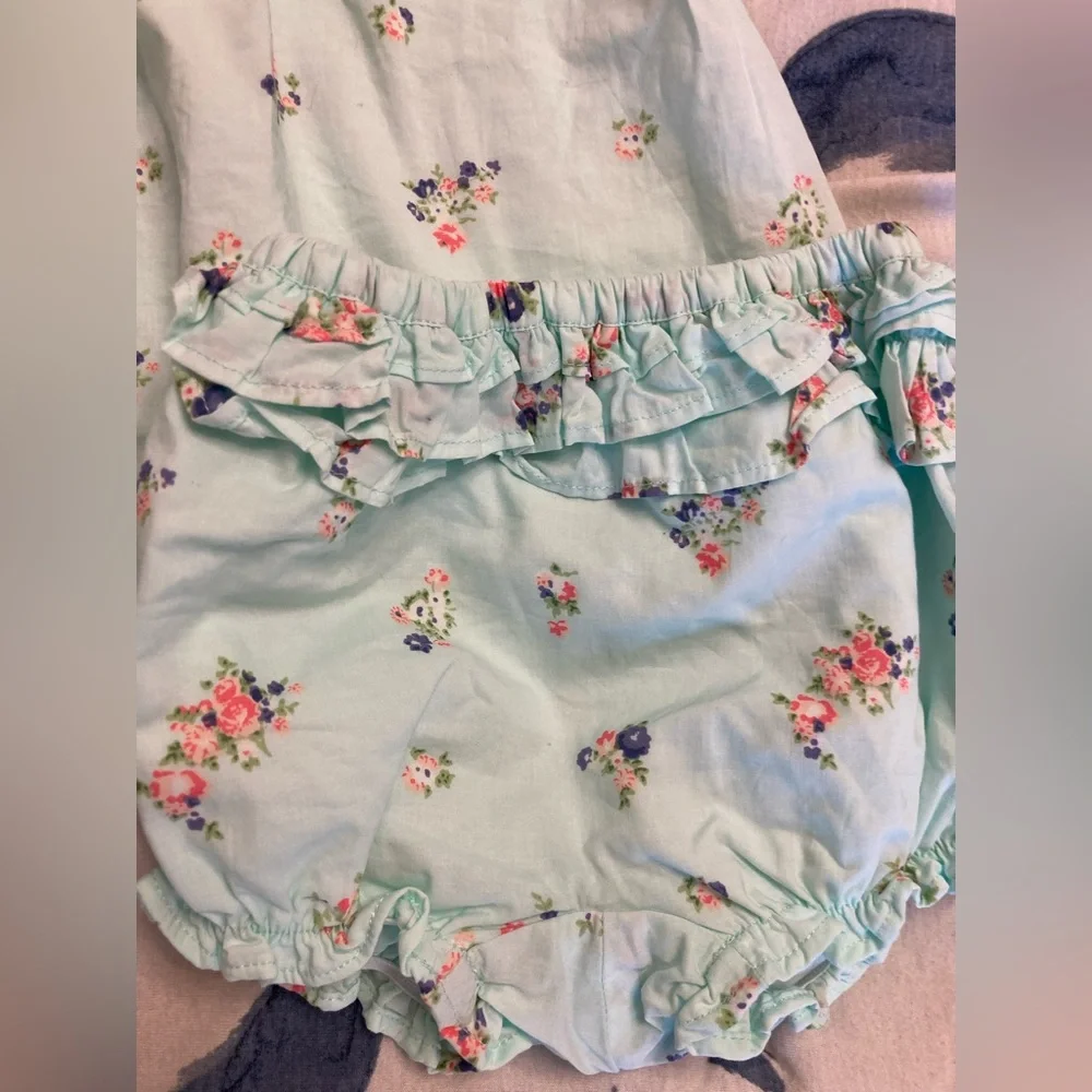 Mint Green Janie and Jack babydoll set with bloomers - Picture 3 of 6